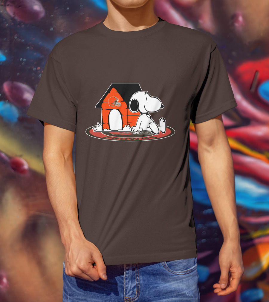 Cleveland Browns Football Fan Snoopy Now And Forever T-Shirt