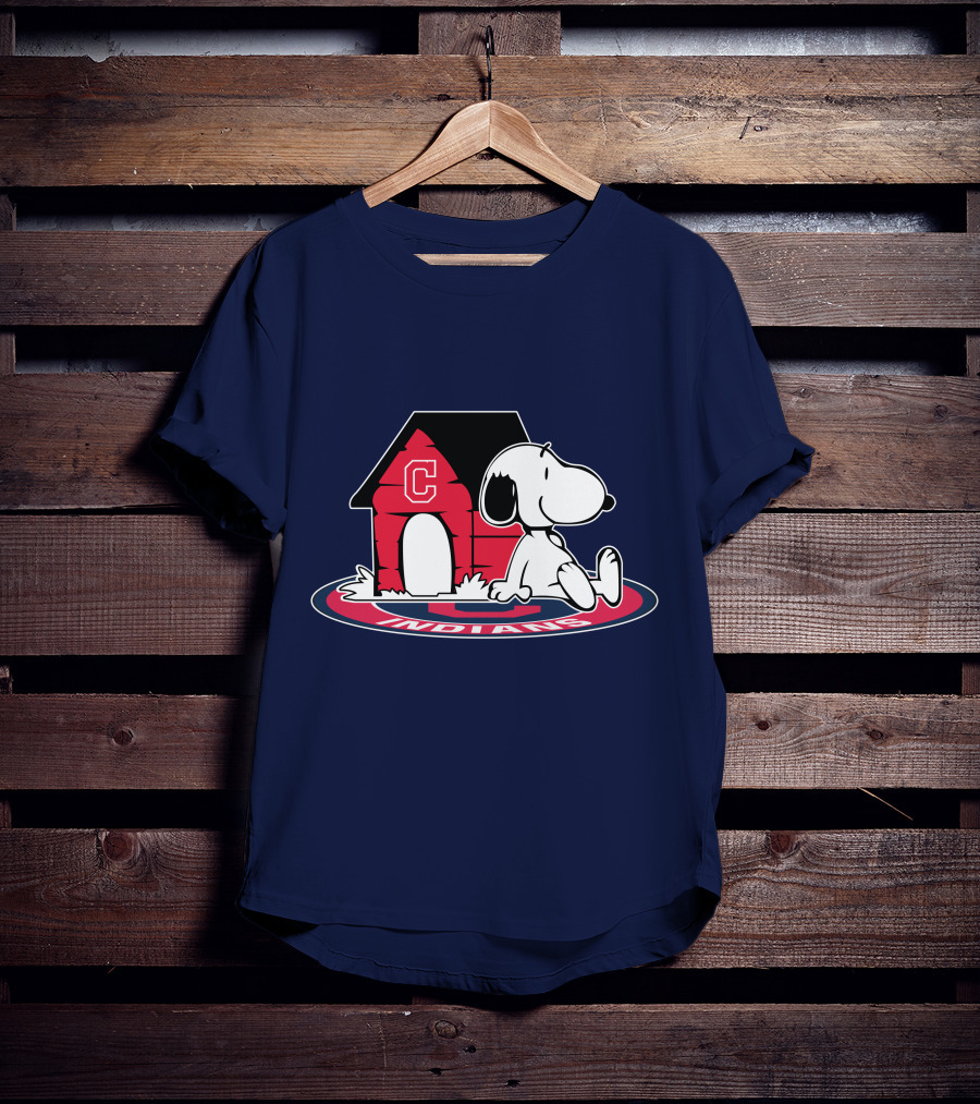 Snoopy Cleveland Indians Baseball Fan Now And Forever T-Shirt