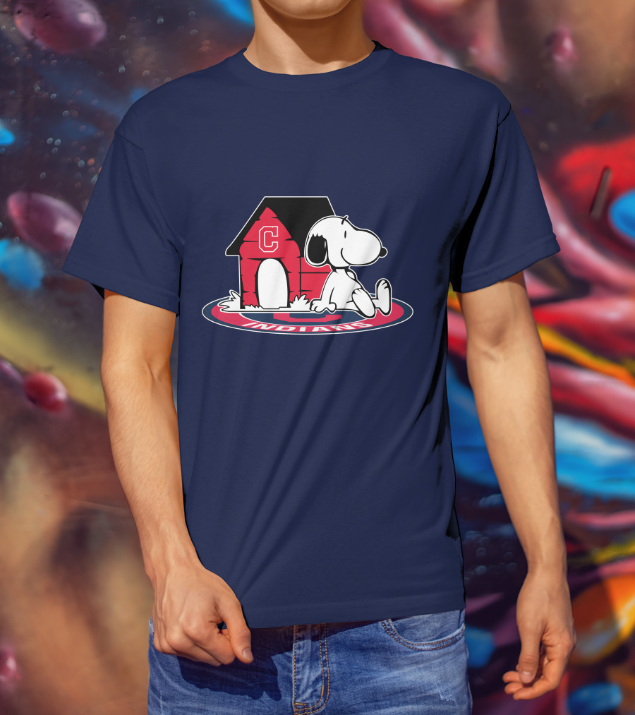 Snoopy Cleveland Indians Baseball Fan Now And Forever T-Shirt