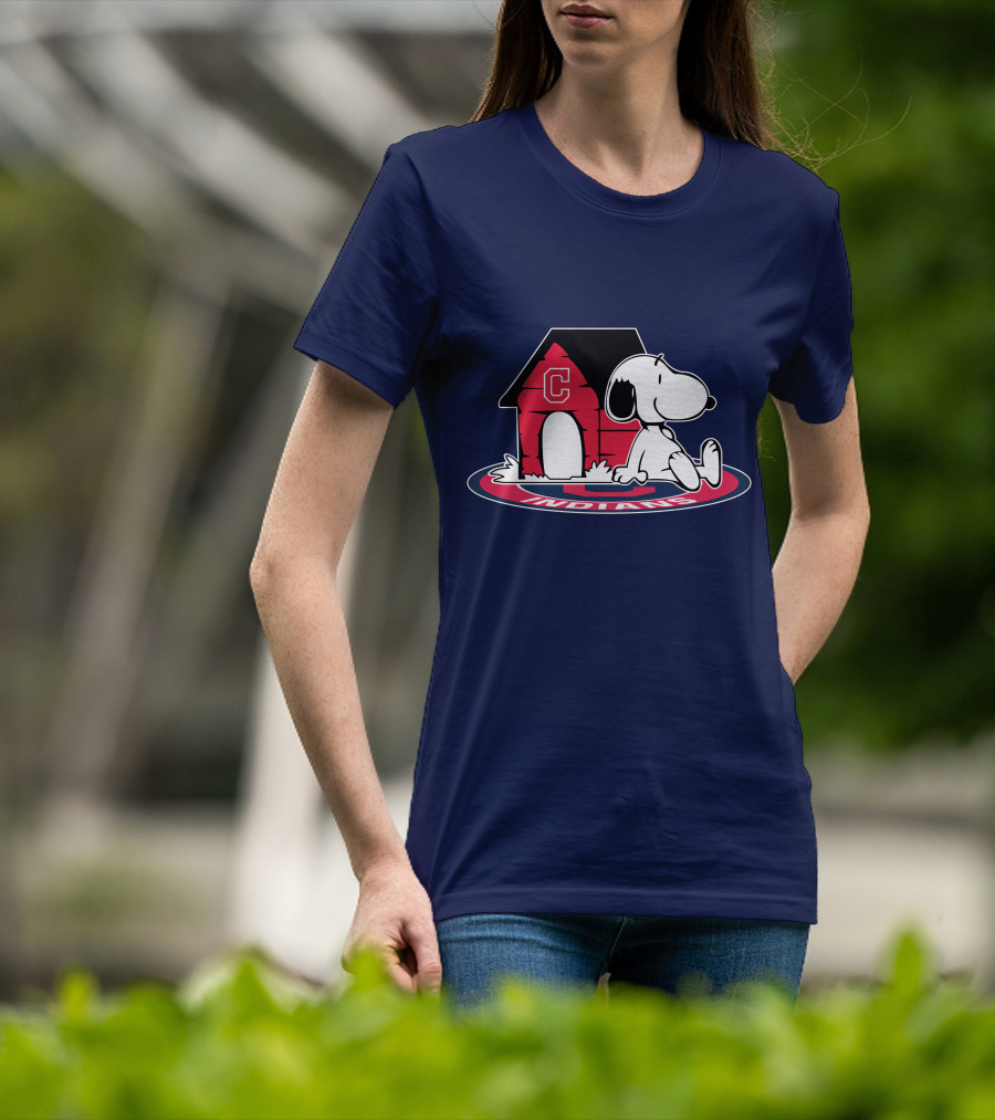 Snoopy Cleveland Indians Baseball Fan Now And Forever T-Shirt