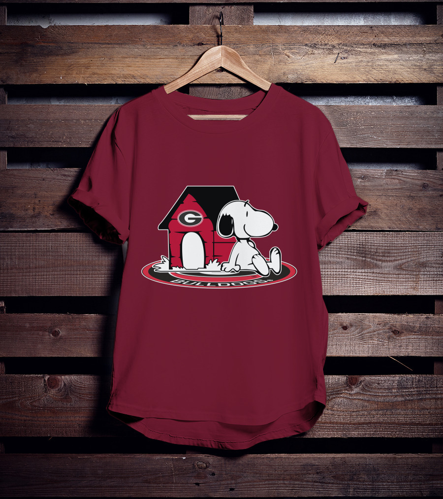 Snoopy Bulldogs Georgia Football Fan Now And Forever T-Shirt