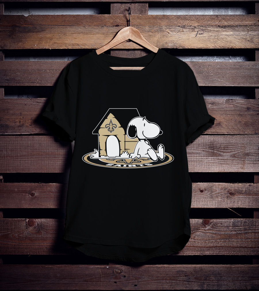 New Orleans Saints Football Fan Now And Forever Peanuts Snoopy Fleur-De-Lis Doghouse T-Shirt