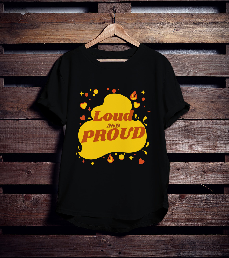 Loud And Proud Hearts And Flames T-Shirt
