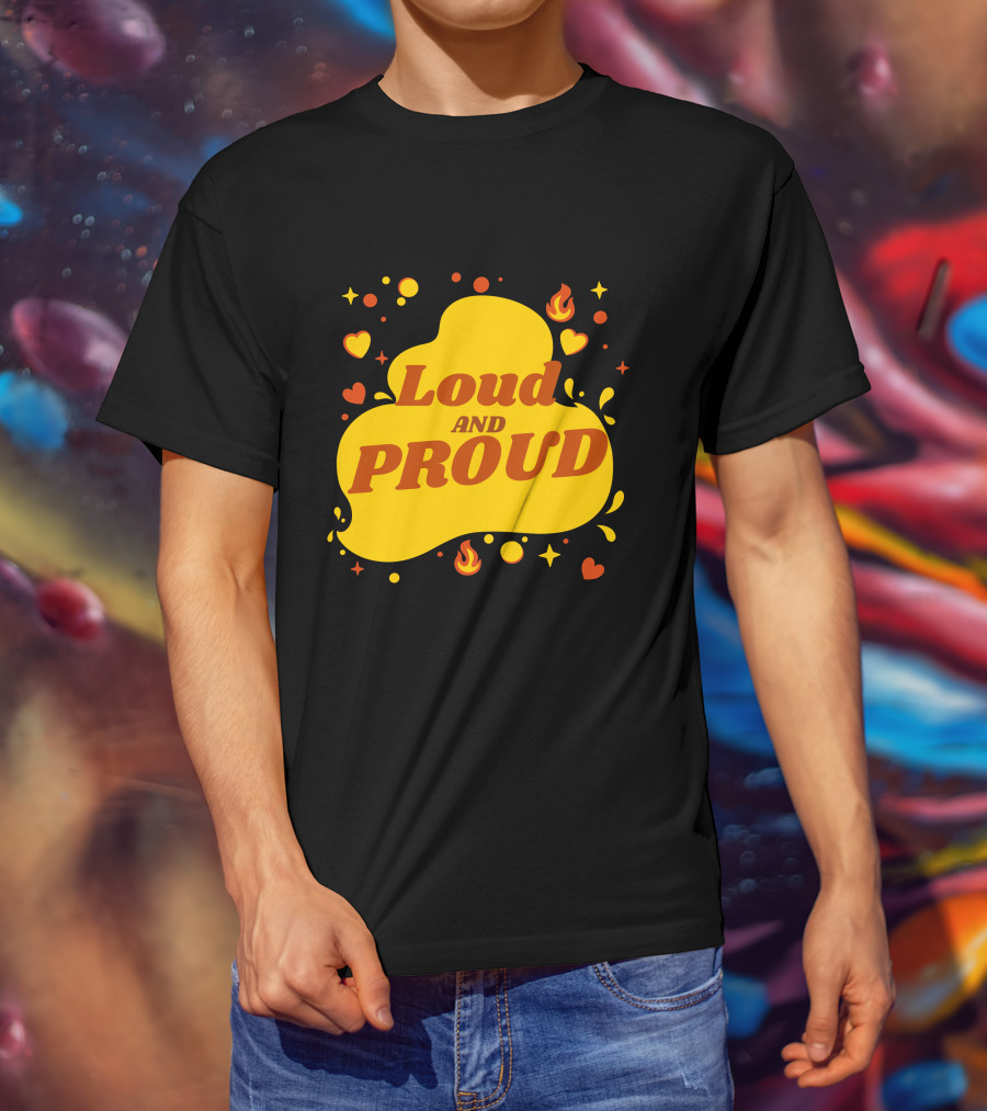 Loud And Proud Hearts And Flames T-Shirt