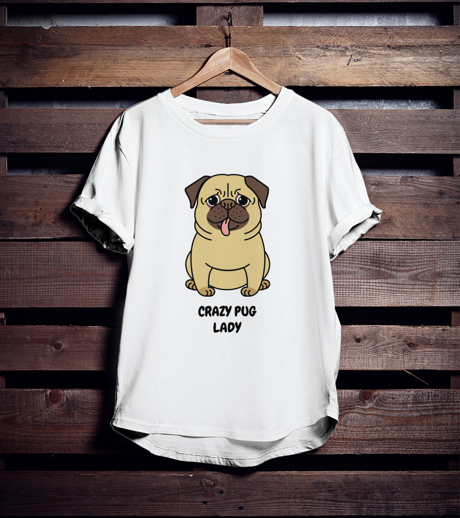 Crazy Pug Lady Cute Gear For Dog Lovers T-Shirt
