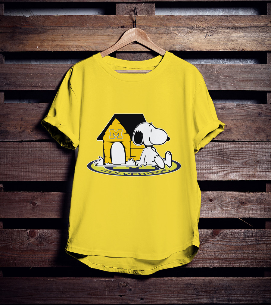 Michigan Wolverines Snoopy Doghouse Fan Now And Forever T-Shirt