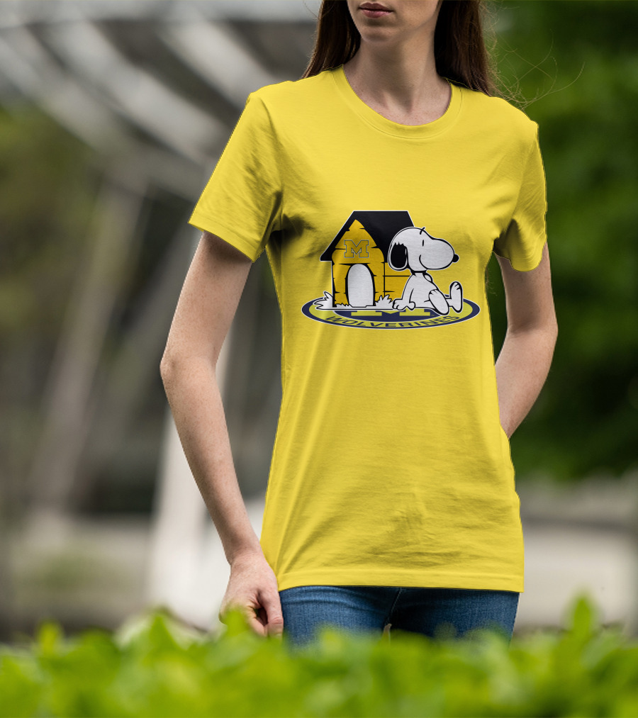 Michigan Wolverines Snoopy Doghouse Fan Now And Forever T-Shirt