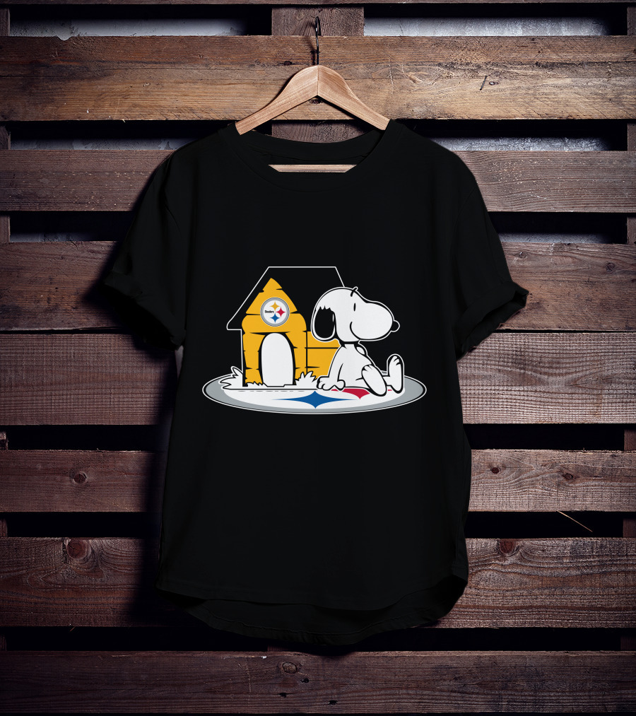 Snoopy With Pittsburgh Steelers Doghouse Football Fan Forever T-Shirt
