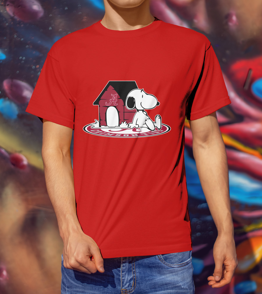 Alabama Crimson Tide Snoopy Now And Forever Fan House T-Shirt