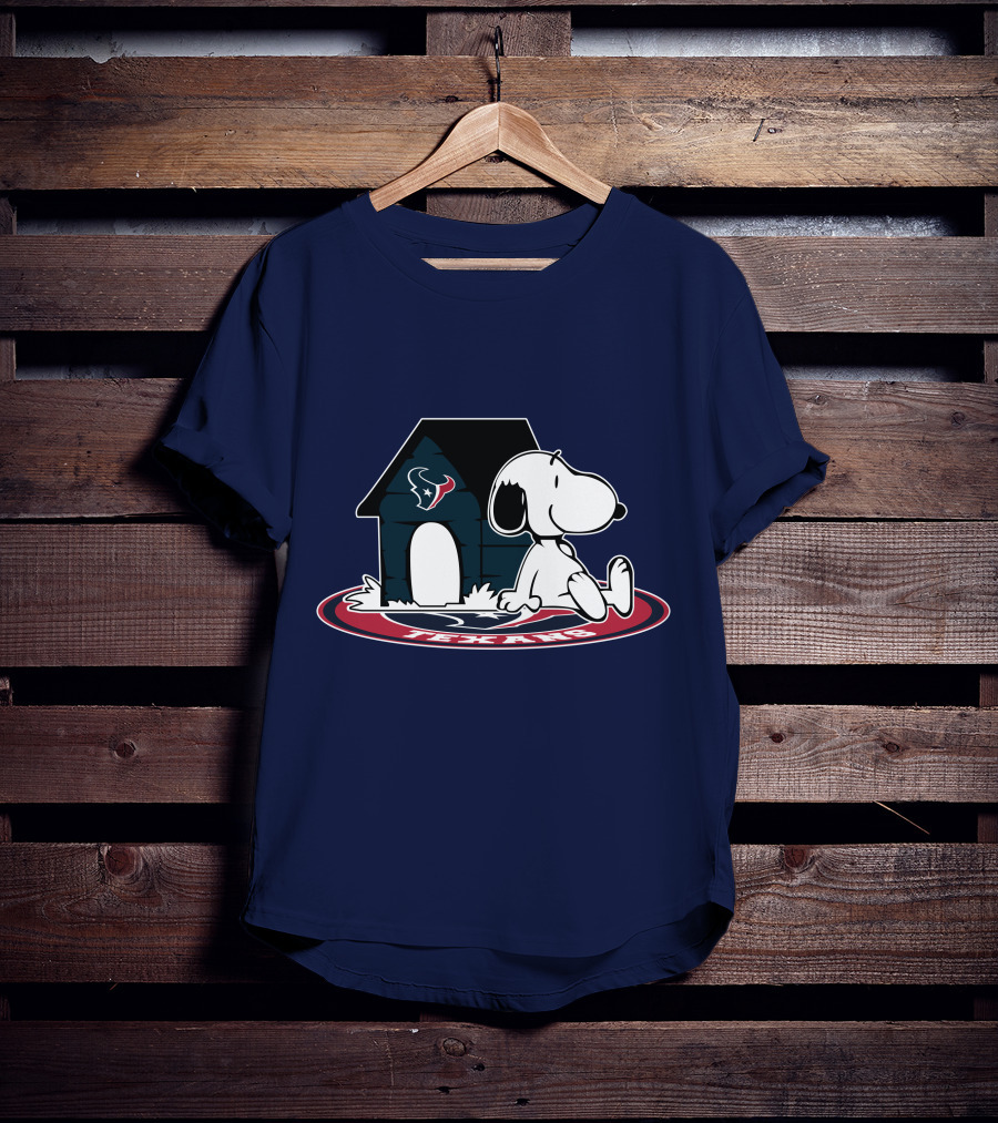 Houston Texans Football Fan Now And Forever Snoopy House T-Shirt