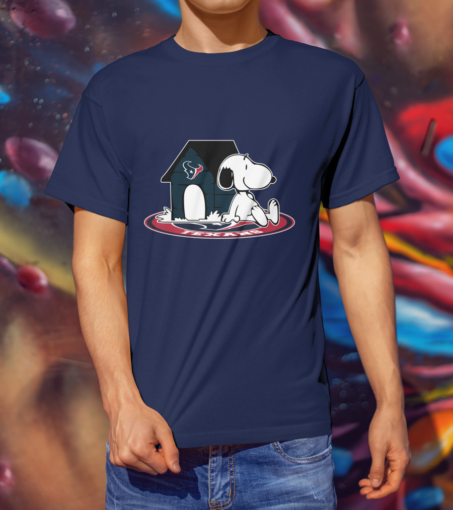 Houston Texans Football Fan Now And Forever Snoopy House T-Shirt