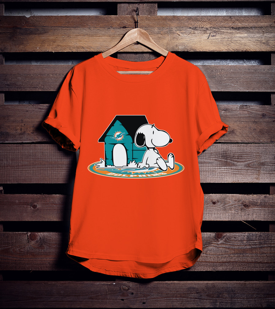 Miami Dolphins Fan Forever With Snoopy House T-Shirt