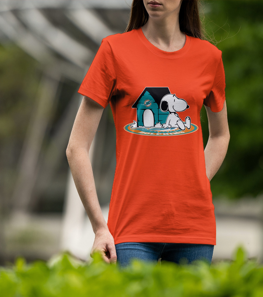 Miami Dolphins Fan Forever With Snoopy House T-Shirt