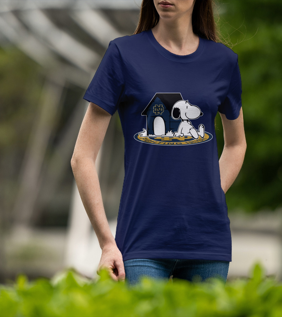 Notre Dame Fighting Irish Snoopy Football Fan Now And Forever T-Shirt