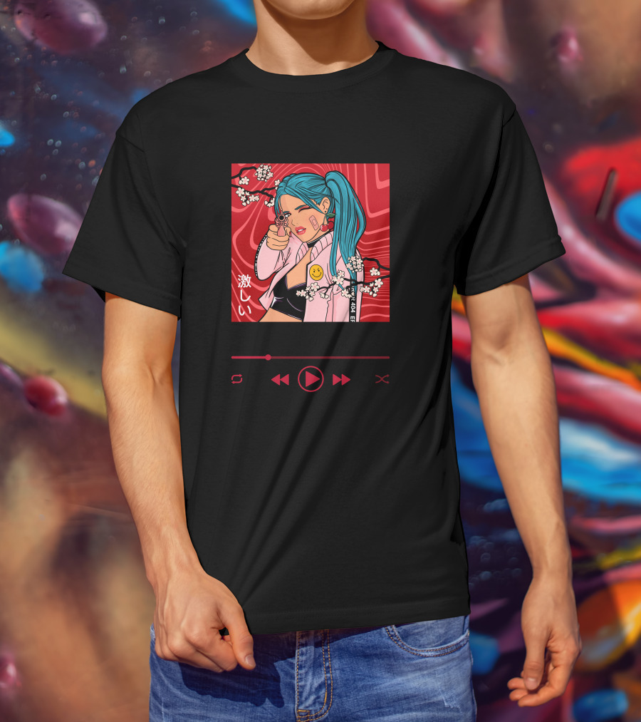 I Live For Danger Cherry Blossom Manga T-Shirt