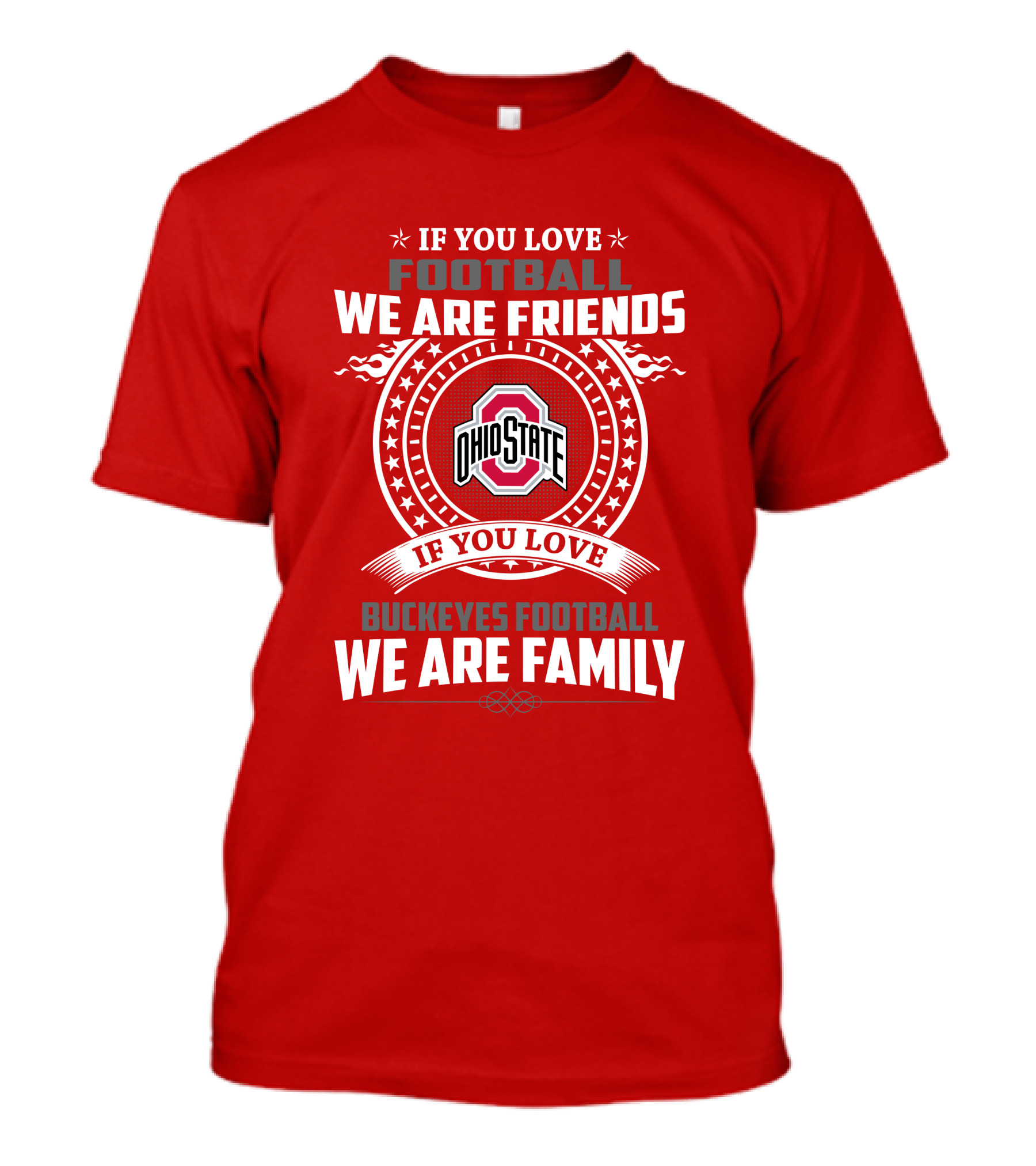 If You Love Football We Are Friends If You Love Ohio State Buckeyes Football We Are Family T-Shirt
