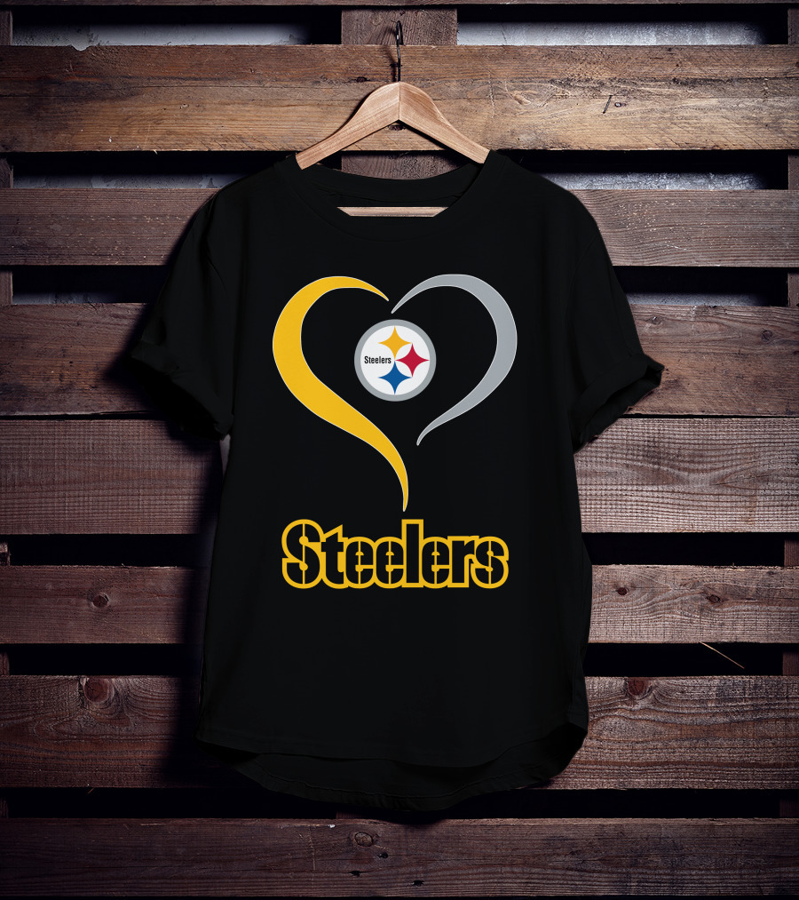 Steelers Heart Logo With Pittsburgh Steelers T-Shirt