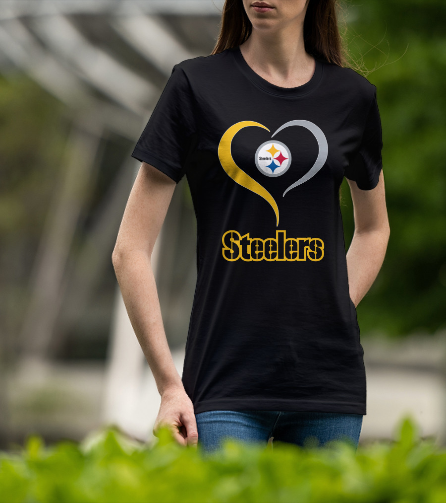 Steelers Heart Logo With Pittsburgh Steelers T-Shirt