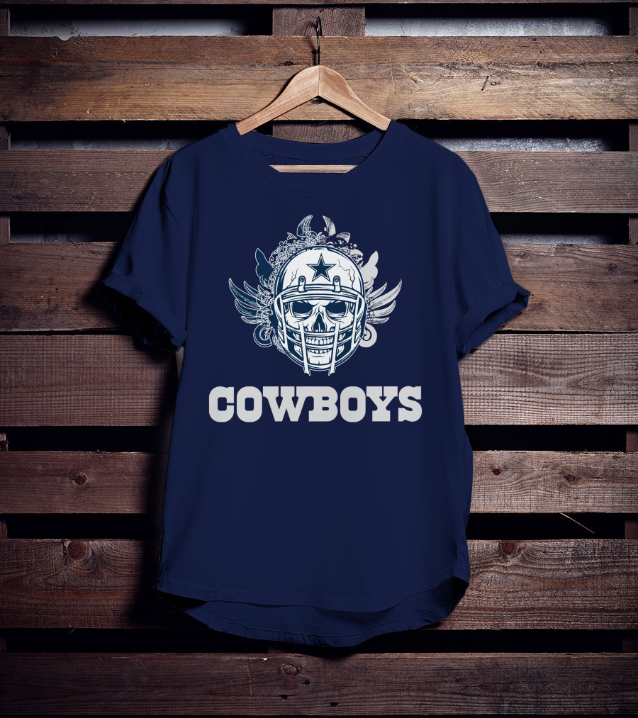 Cowboys Skull Helmet Star Wings T-Shirt