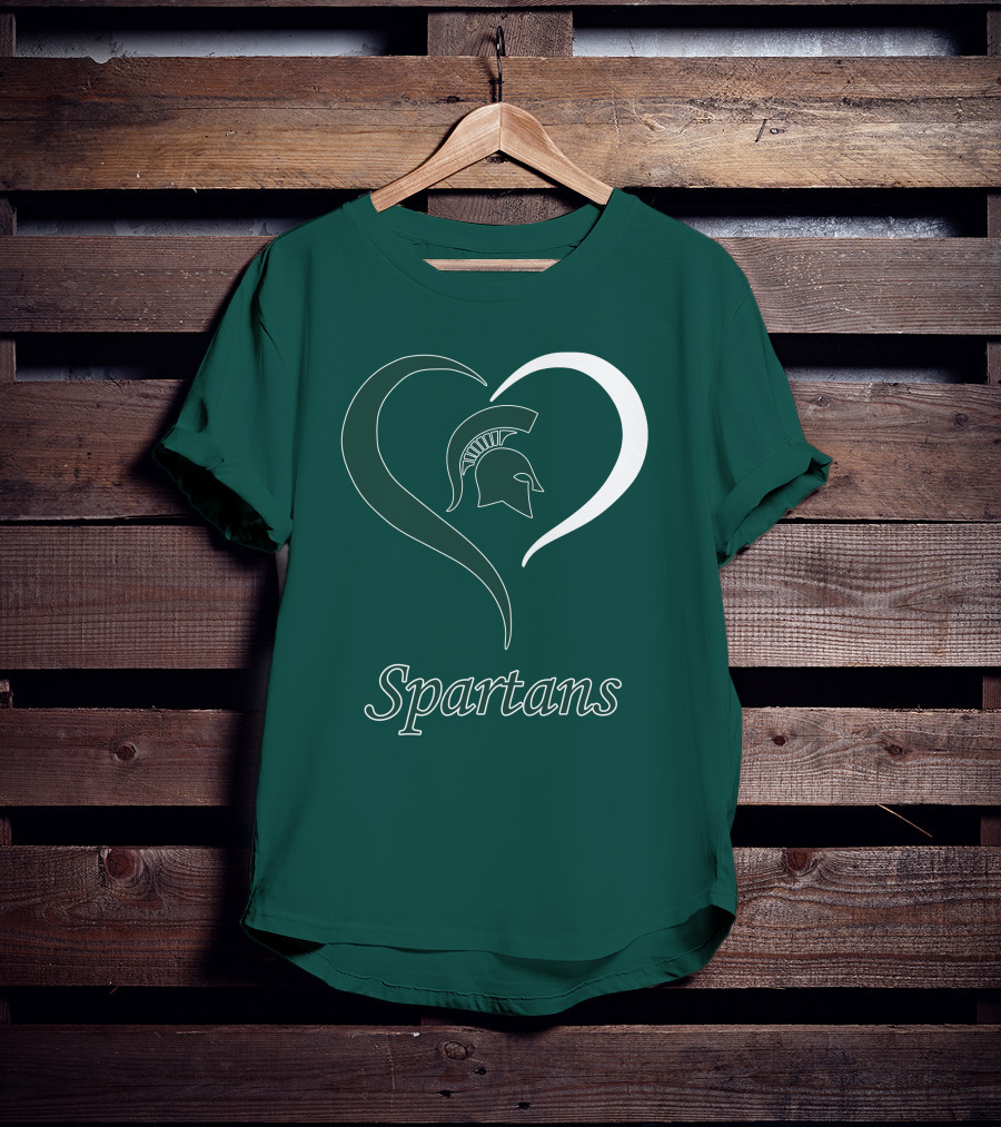 Spartans Heart Michigan State Spartan Helmet T-Shirt