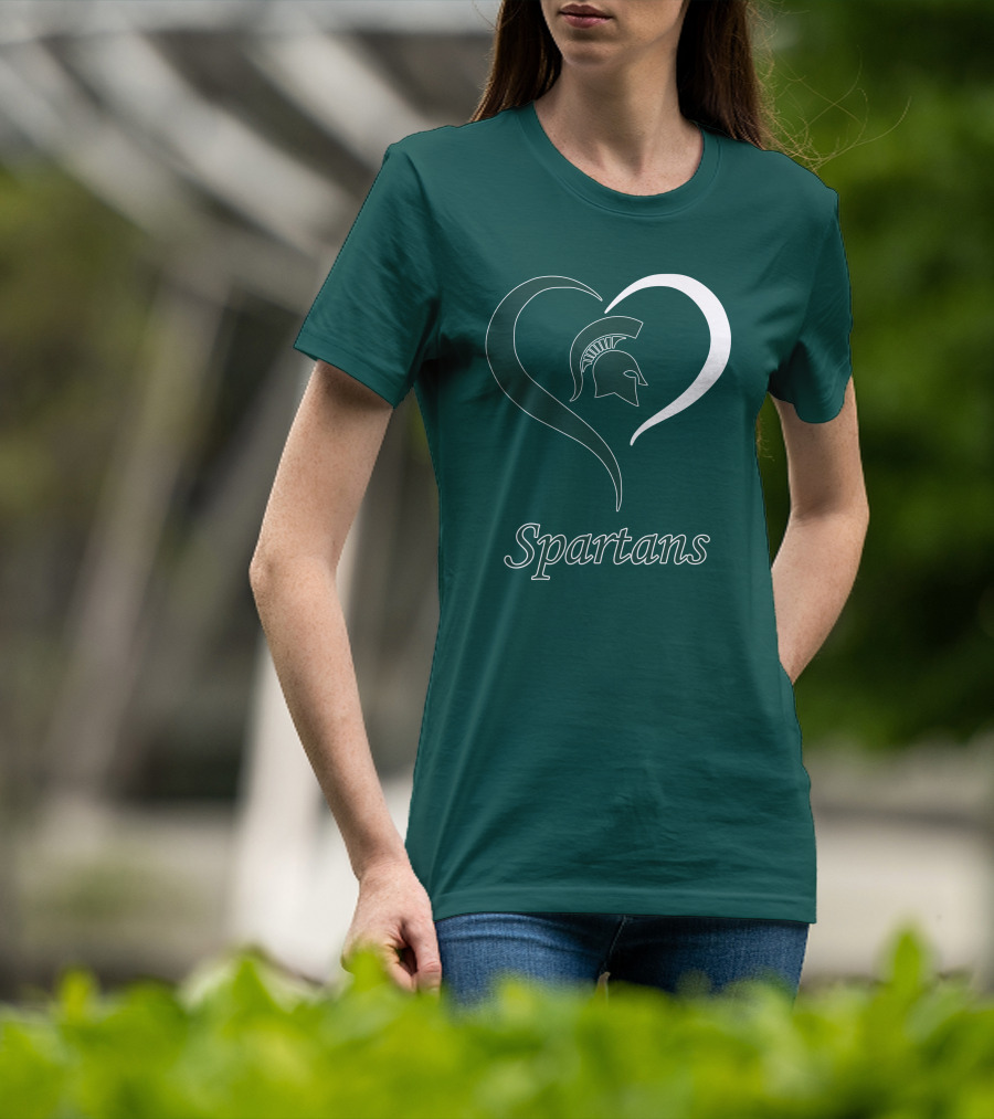 Spartans Heart Michigan State Spartan Helmet T-Shirt