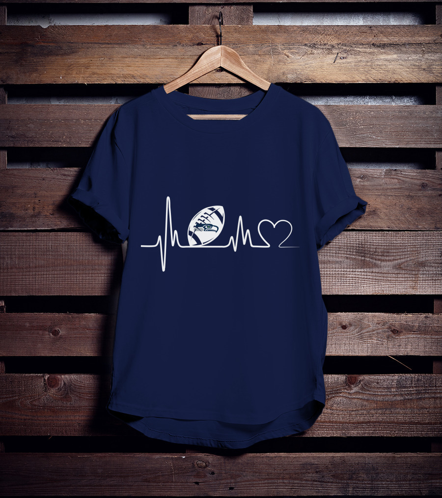 Seattle Seahawks Heartbeat Football T-Shirt