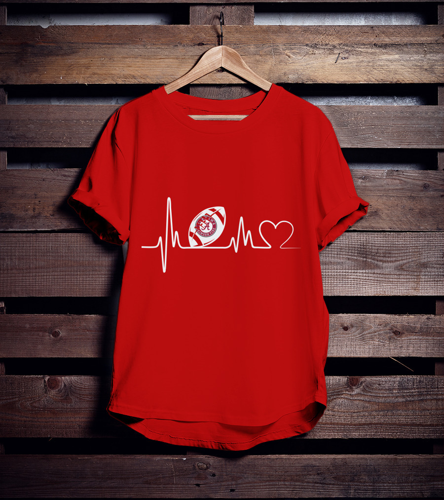 Alabama Crimson Tide Football Heartbeat Love T-Shirt