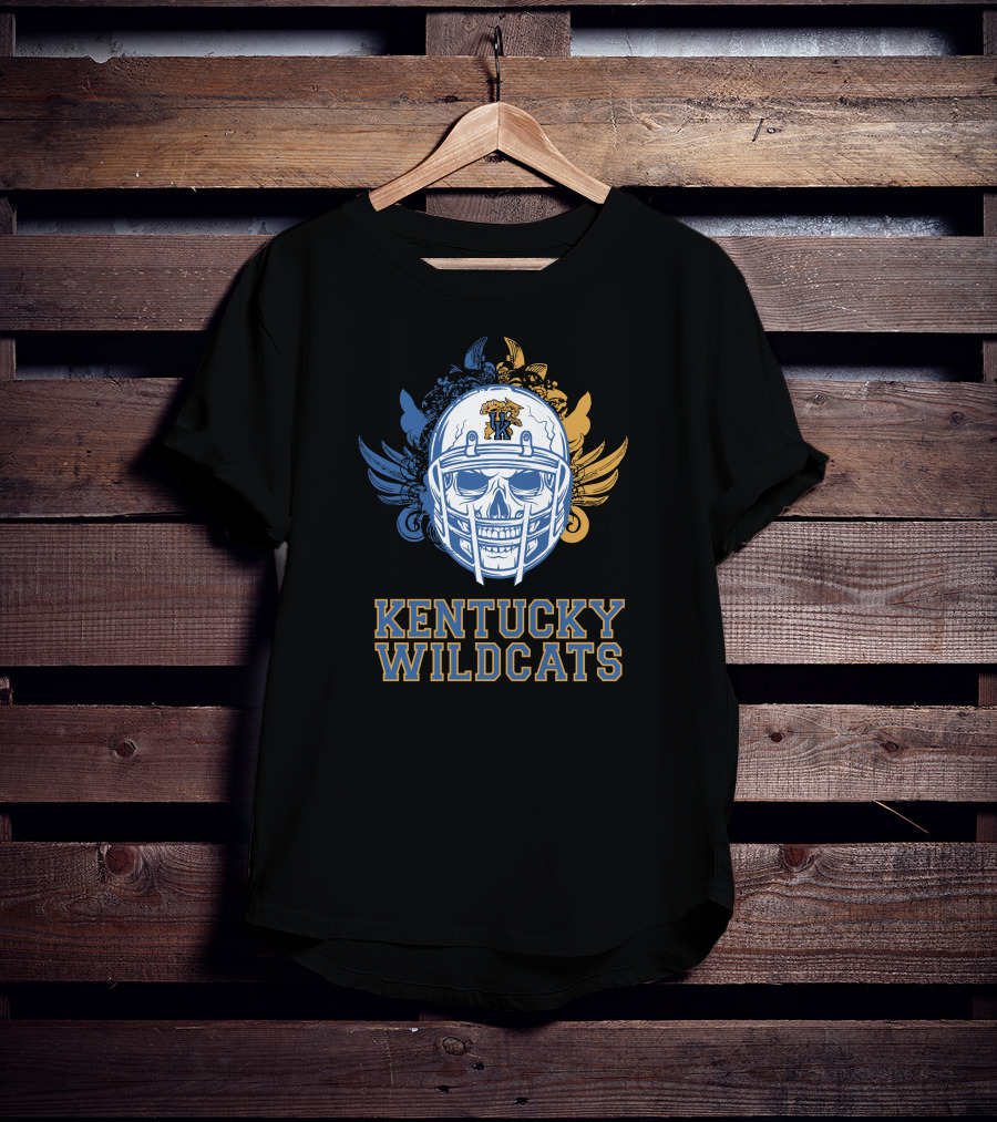 Kentucky Wildcats Skull Football Helmet T-Shirt