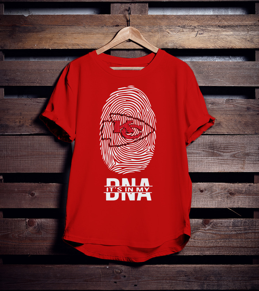 Kansas City Chiefs KC Fingerprint It's In My DNA T-Shirt