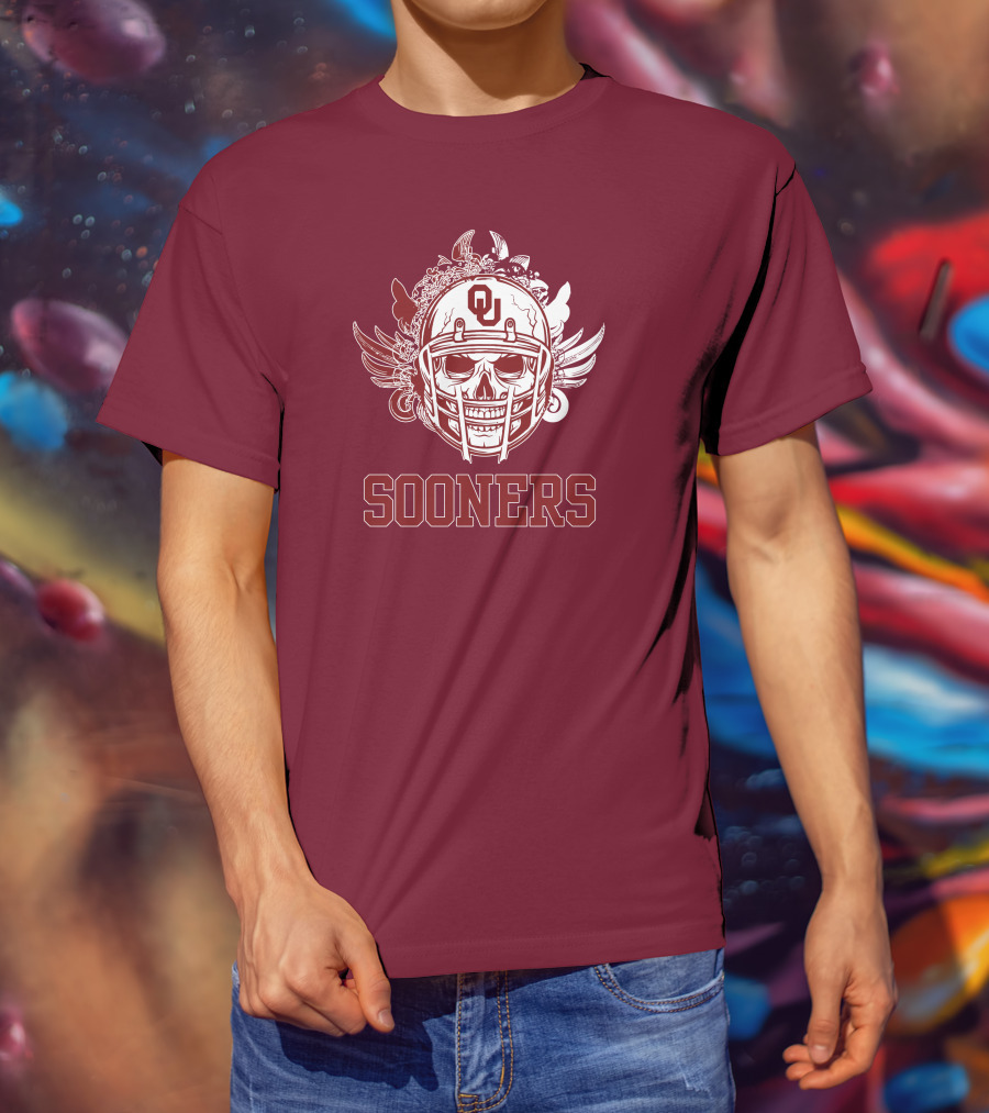 Sooners Skull Helmet OU T-Shirt
