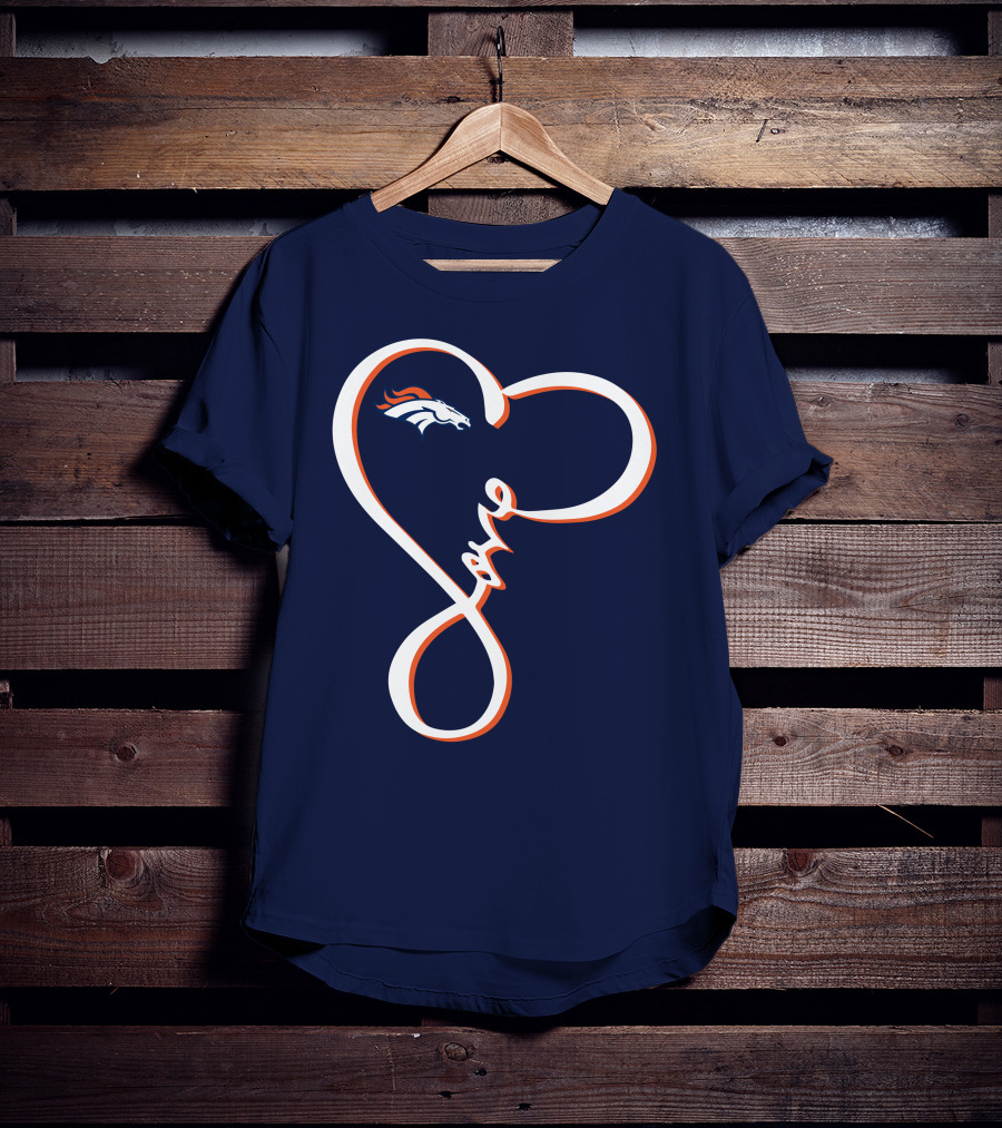 Love Heart Denver Broncos T-Shirt