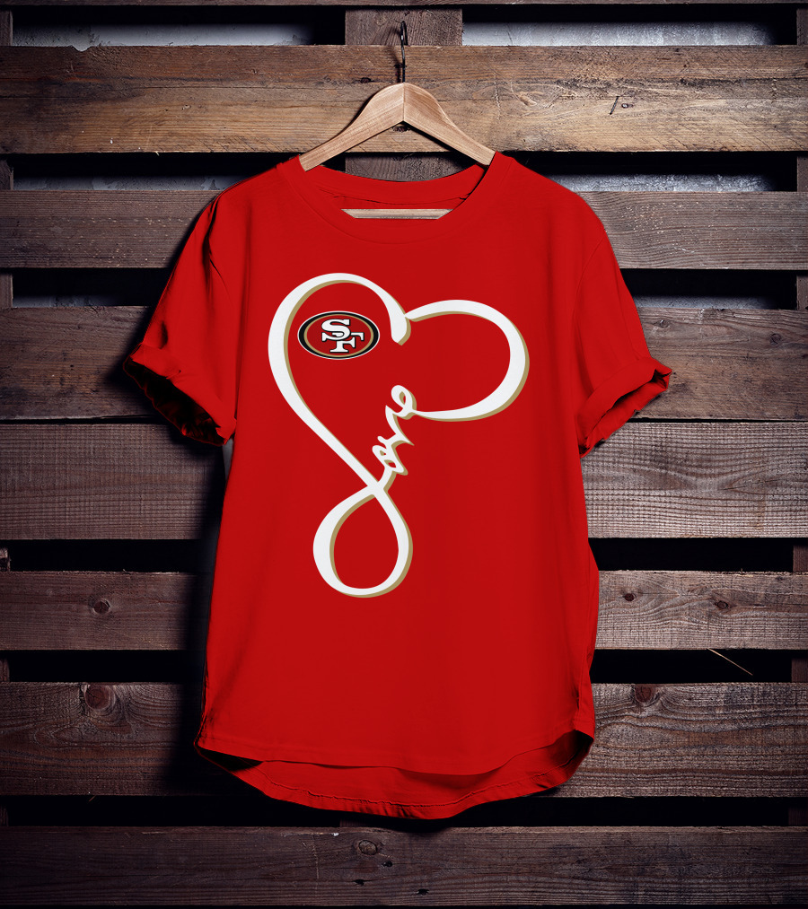 Love San Francisco 49ers Heart SF T-Shirt