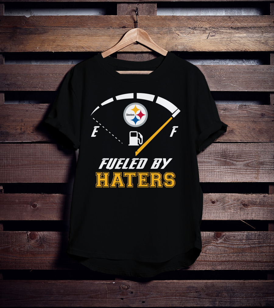 Pittsburgh Steelers Fueled By Haters Gauge Fuel Tank T-Shirt