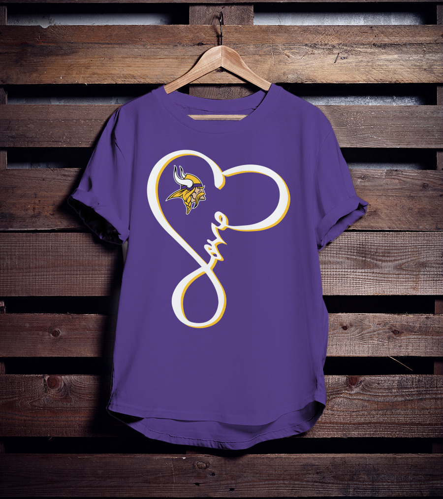 Love Minnesota Vikings Heart T-Shirt