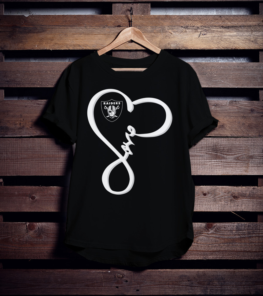 Love My Raiders Heart Design Las Vegas Raiders T-Shirt