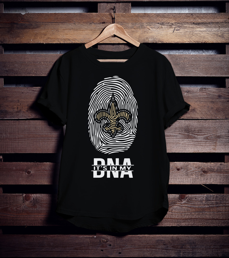 New Orleans Saints It's In My Dna Fingerprint Fleur-De-Lis T-Shirt