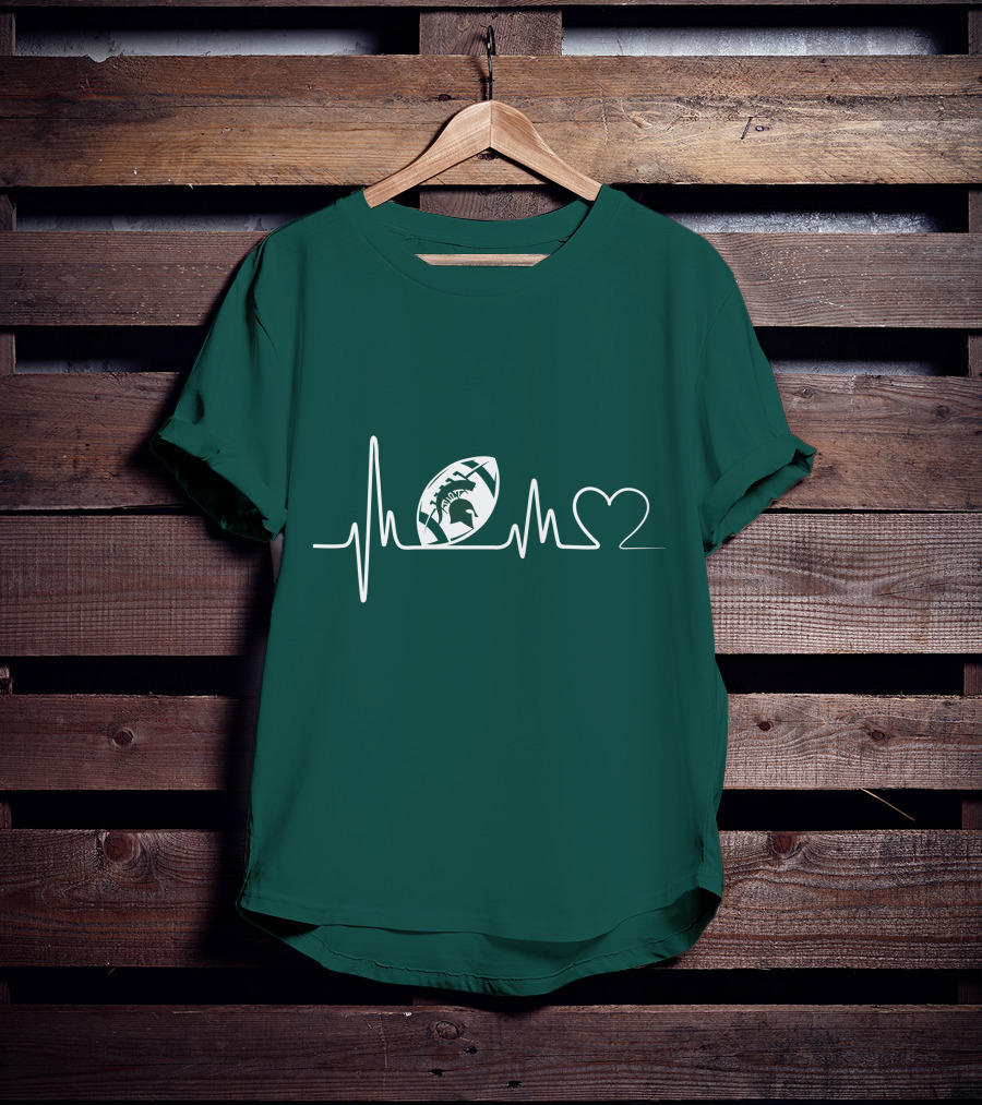 Michigan State Spartans Football Heartbeat T-Shirt