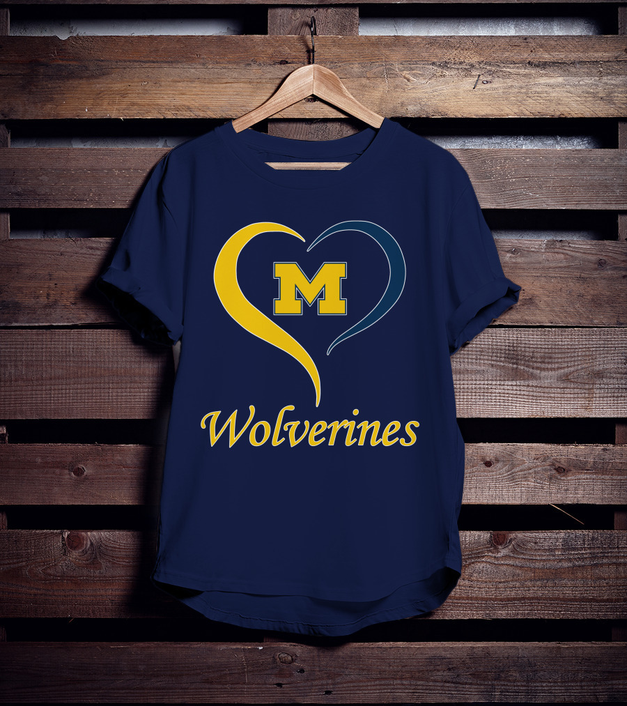 Michigan Wolverines Heart M T-Shirt