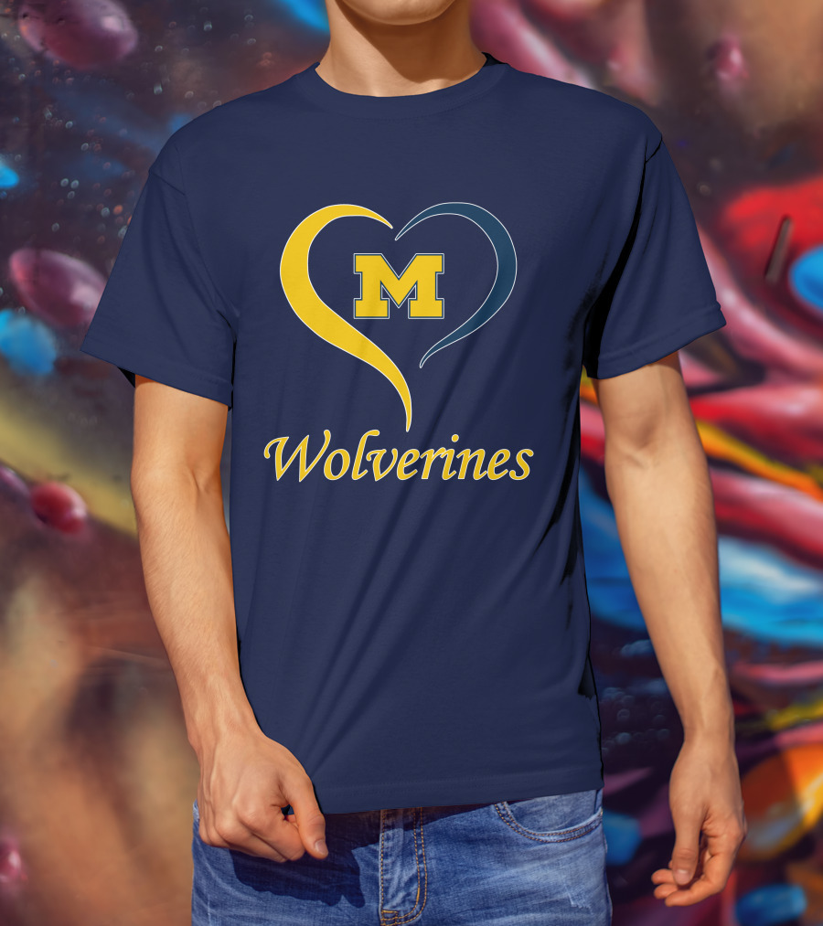 Michigan Wolverines Heart M T-Shirt