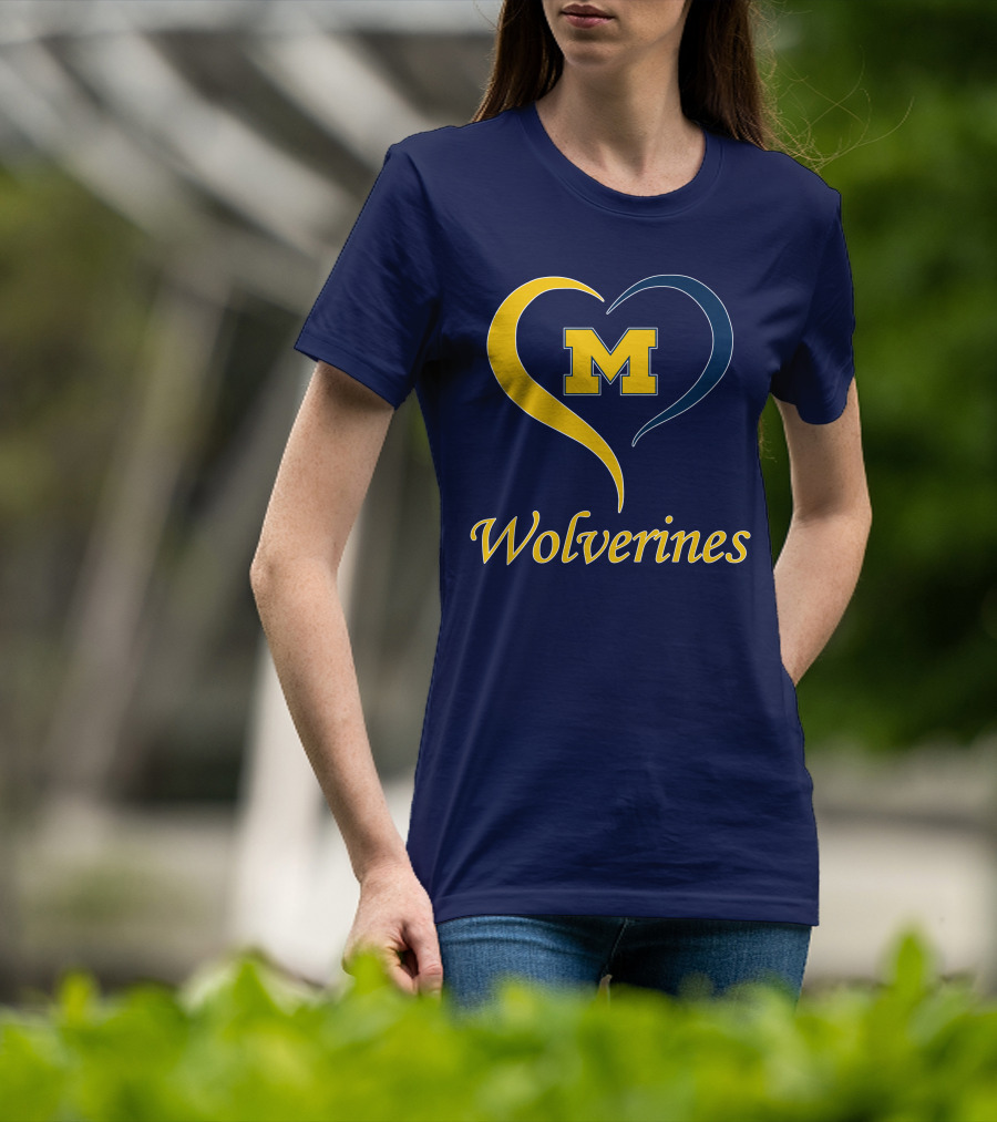 Michigan Wolverines Heart M T-Shirt