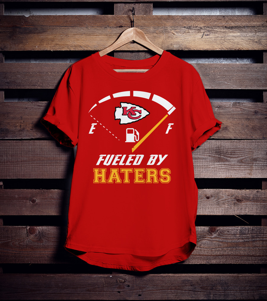 Kansas City Chiefs KC Logo Fueled By Haters Fuel Gauge T-Shirt