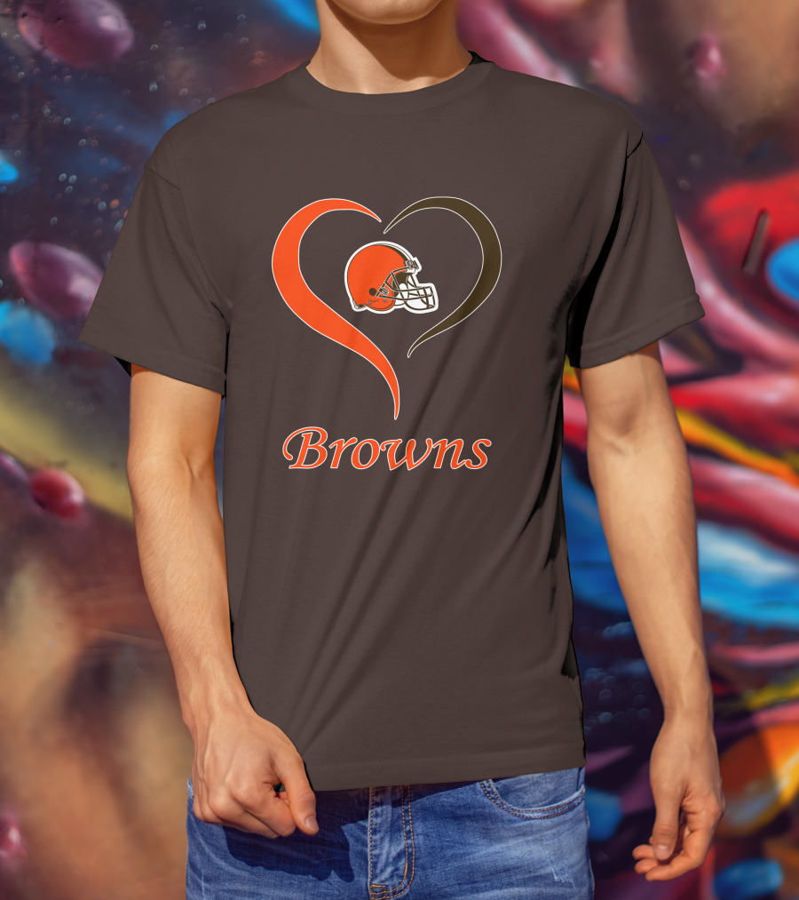 Cleveland Browns Heart Helmet Passion T-Shirt