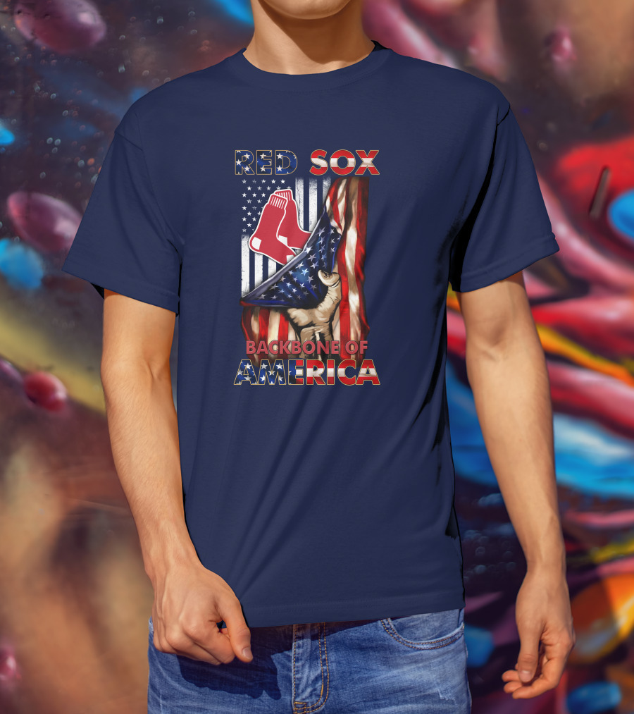 Red Sox Backbone Of America Patriotic Flag T-Shirt