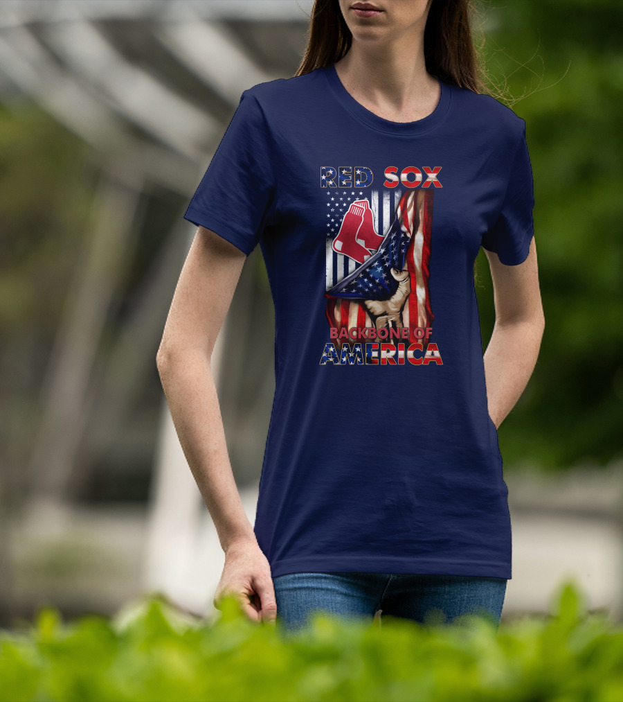Red Sox Backbone Of America Patriotic Flag T-Shirt