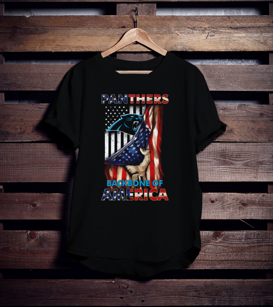 Panthers Backbone Of America American Flag T-Shirt
