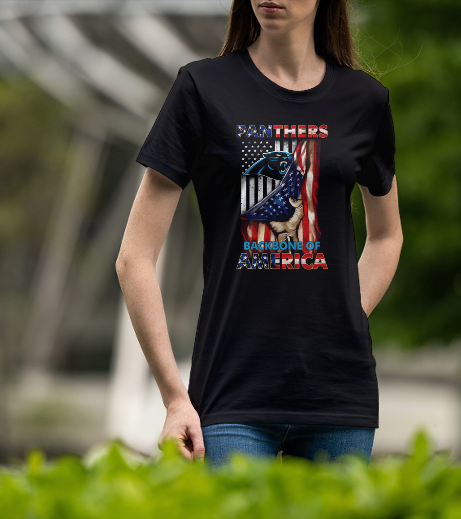 Panthers Backbone Of America American Flag T-Shirt