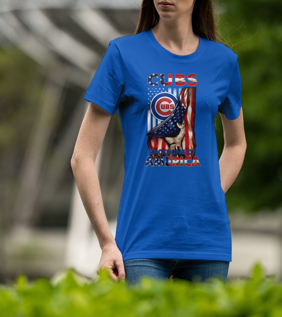Cubs Backbone Of America American Flag T-Shirt
