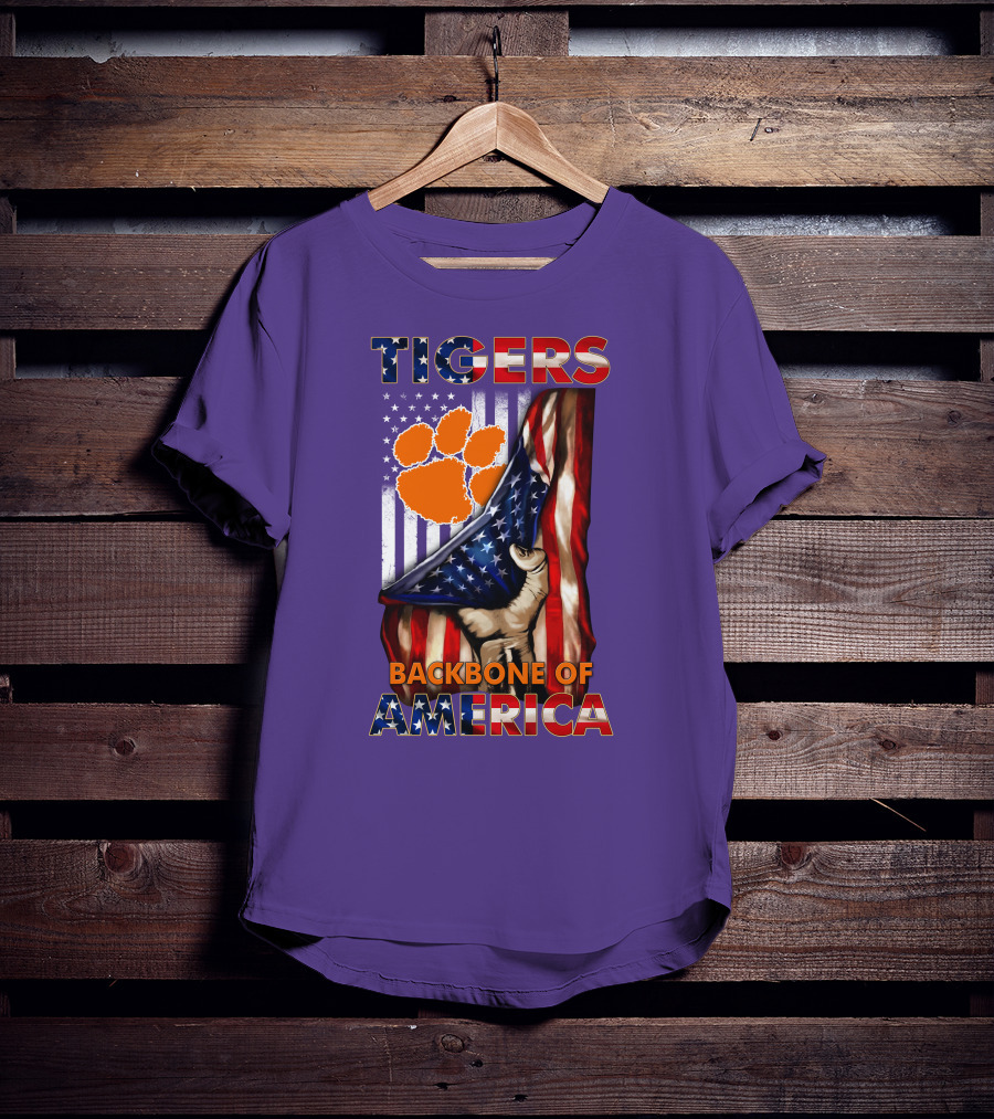Tigers Claw American Flag Backbone Of America T-Shirt