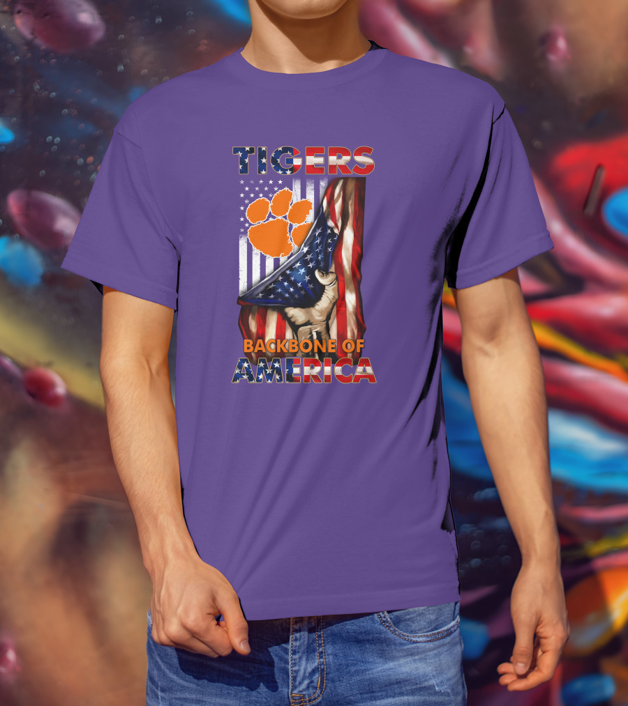 Tigers Claw American Flag Backbone Of America T-Shirt