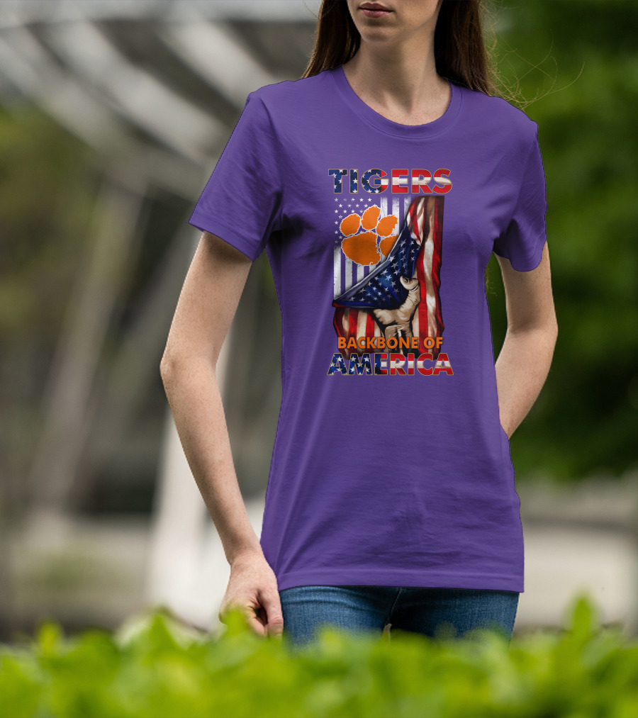 Tigers Claw American Flag Backbone Of America T-Shirt
